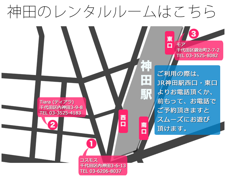 神田駅付近レンタルルーム